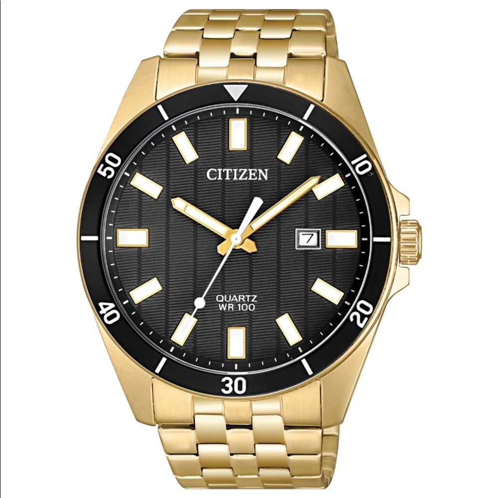 Citizen Quartz Mens Gold Stainless Steel Watch